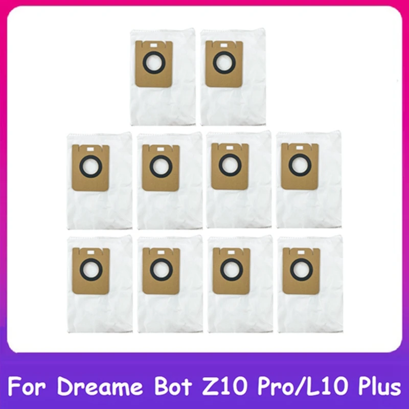 10 бр. торба за прах за Xiaomi Dreame Bot Z10 Pro/L10 Plus, робот-прахосмукачка с автоматично опорожнением, резервни части за замяна на . ' - ' . 0