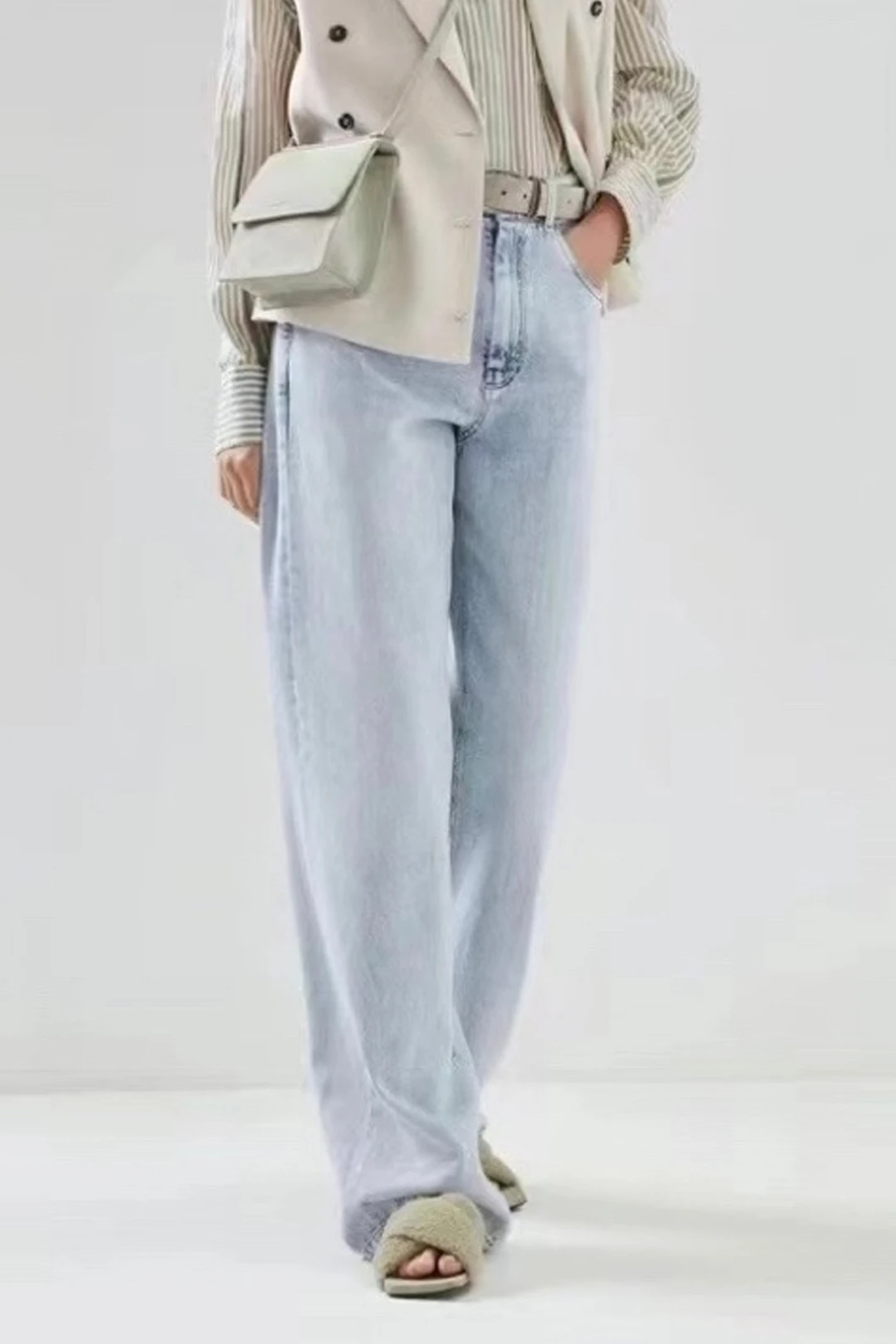 Дамски панталони, модерен класически панталони от мек плат деним с брилянтен висококачествен мъниста, дамски дънки . ' - ' . 0