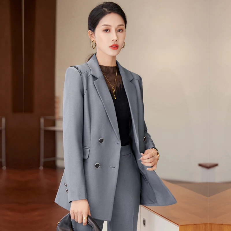 Официална елегантна жена професионална бизнес офис работно облекло, брючные костюми с штанами и сака, палта в стил OL, дамски блейзери, комплект . ' - ' . 0