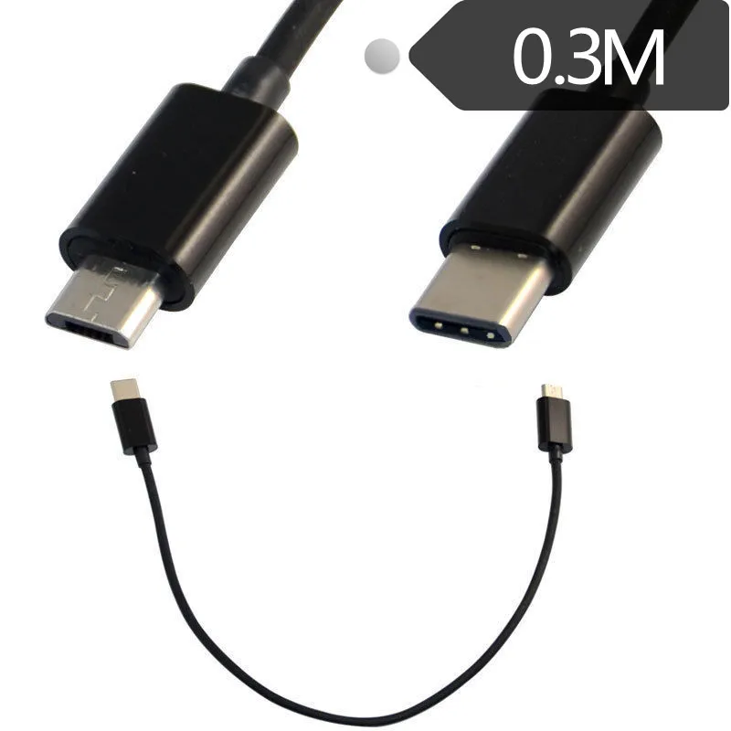 Тип C USB-C към Micro USB Мъжки Синхронизация Зареждане OTG ЗАРЯДНО Устройство Кабел за Захранващ Адаптер За Телефон Huawei Samsung Usbc Тел 0,3 м . ' - ' . 0