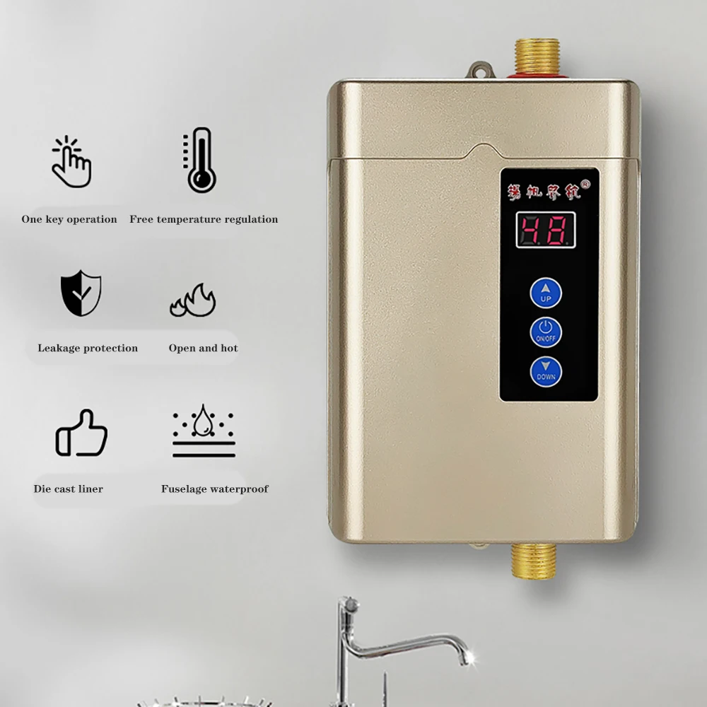110/220v незабавен бойлер Кухненски електрически загряване на топла вода без резервоара интелигентно преобразуване на честотата Постоянна температура . ' - ' . 0
