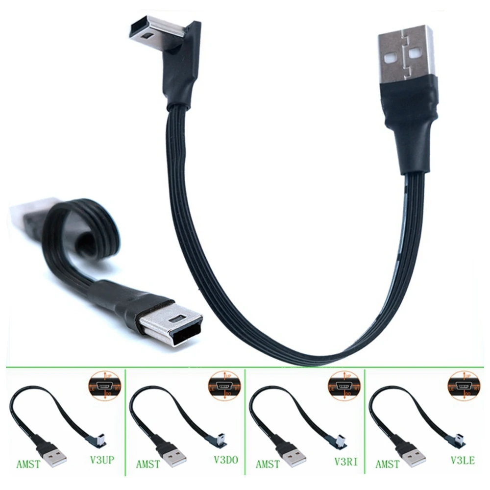 USB Daten Kabel A Stecker auf Mini 5Pin USB B Männlichen 90 Grad UP/Unten/Links/Rechts winkel Adapter Sync Lade 0,2 M 0,5 M . ' - ' . 0