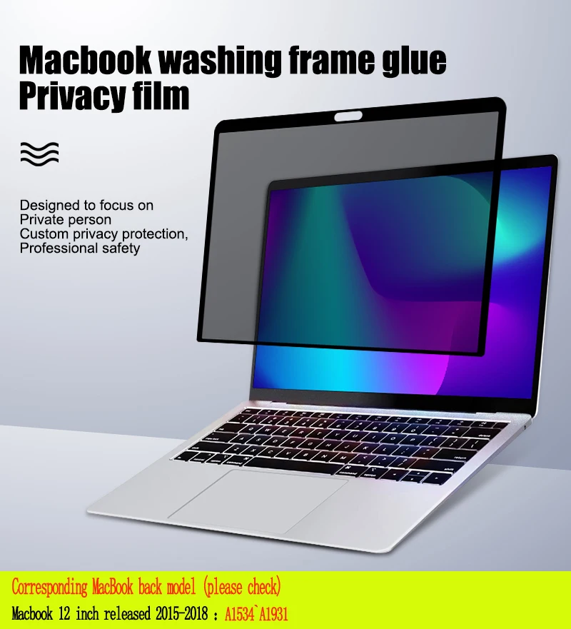 Филтър за поверителност на анти-спайуер екрани за домашни любимци защитно фолио за MacBook 12 инча 2015 2018 издаване A1534 A1931 . ' - ' . 0