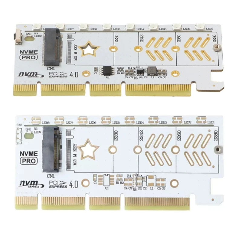 Адаптер NVMe PCIe, .2 NVME SSD за PCI-e 4.0 x16 Такса за разширяване на хост контролер за настолни КОМПЮТРИ Поддръжка 2230-2280 . ' - ' . 0