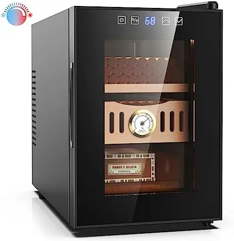 35-литров шкаф-хладилник, шкаф за контрол на температурата на охлаждане и отопление с рафтове от испански кедър и гигрометром, подарък за . ' - ' . 0
