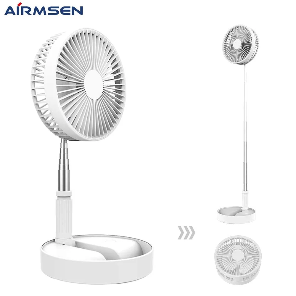 Външен вентилатор Airmsen Преносим мини сгъваем телескопичен настолен вентилатор USB, Акумулаторна батерия 3-tgv и безшумен вентилатор за легло в хотел бюро . ' - ' . 0
