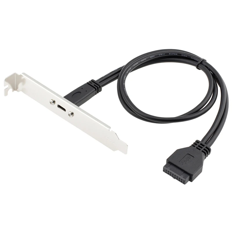 19-пинов USB конектор за свързване на USB кабел за данни 3.1 Type-C, 20-пинов конектор USB3.0 за свързване на адаптер USB-C, удължен профила скоба PCI-e . ' - ' . 0