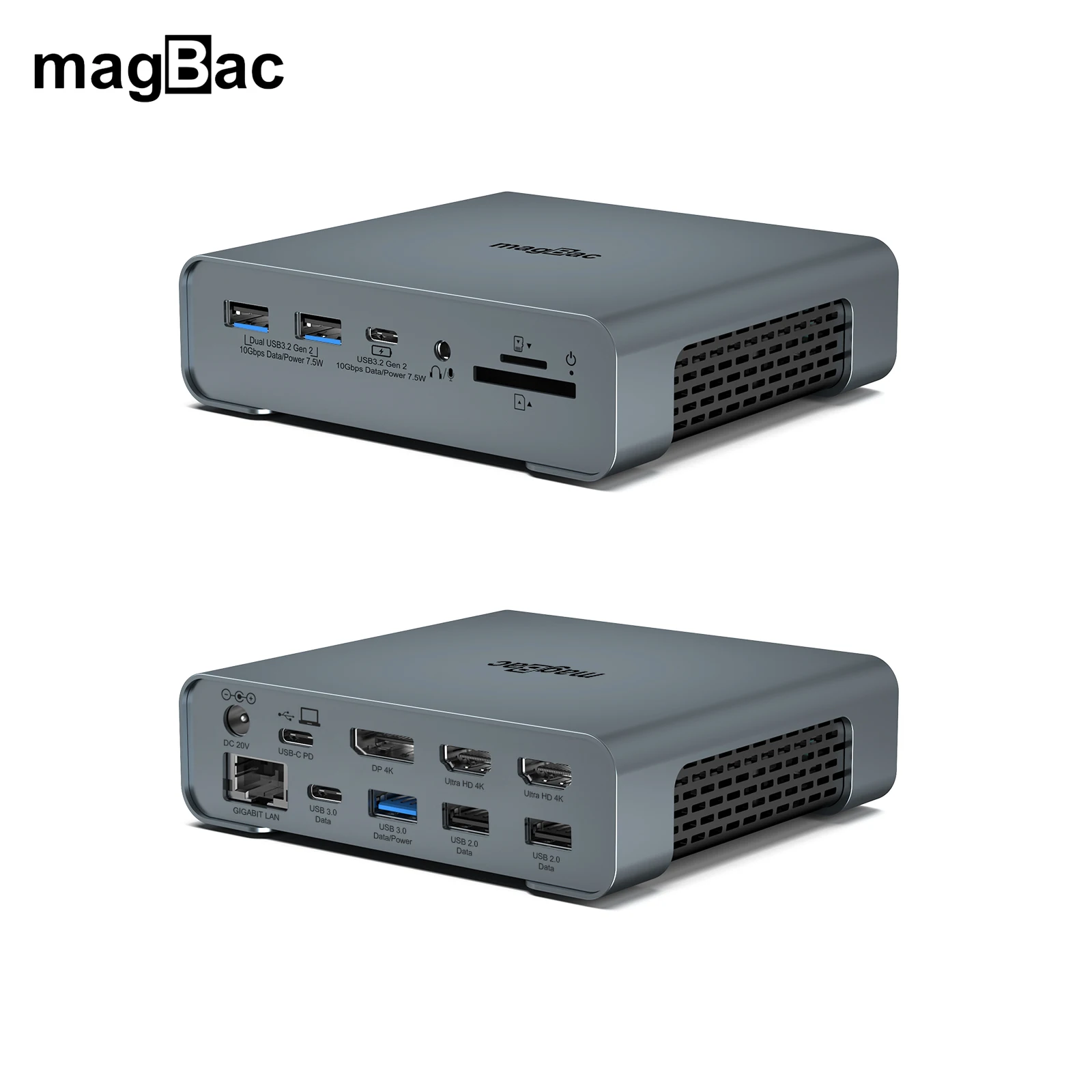 Зарядно устройство USB-C 10 Gbit/с USB 3.2 Hub 4K/60Hz Тройна Монитор 16-В-1 65 W захранващ Адаптер За PC, Лаптоп Macbook Windows Докинг станция . ' - ' . 0