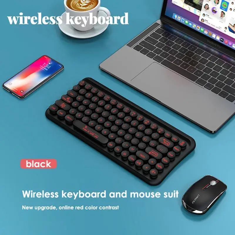 LangTu LT700 Безжична клавиатура и мишка, подаръчен комплект, офис преносим компютър, клавиатура и мишка, безжична Bluetooth . ' - ' . 0