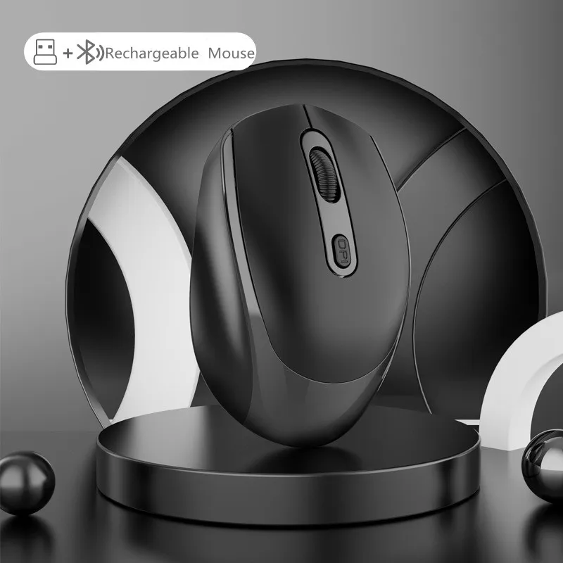 Акумулаторна безжична мишка Bluetooth, тъпо USB, ергономична детска мишката, за компютър, лаптоп Macbook . ' - ' . 0