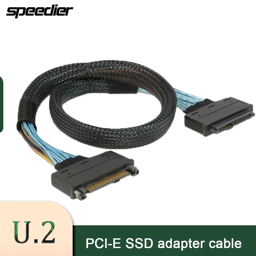 Висококачествен СФФ-8639 PCI-E за СФФ-8639 от мъжа към Жената U. 2 SSD Удлинительный Кабел 50 см SAS Кабел за предаване на данни оборудване за PC . ' - ' . 0