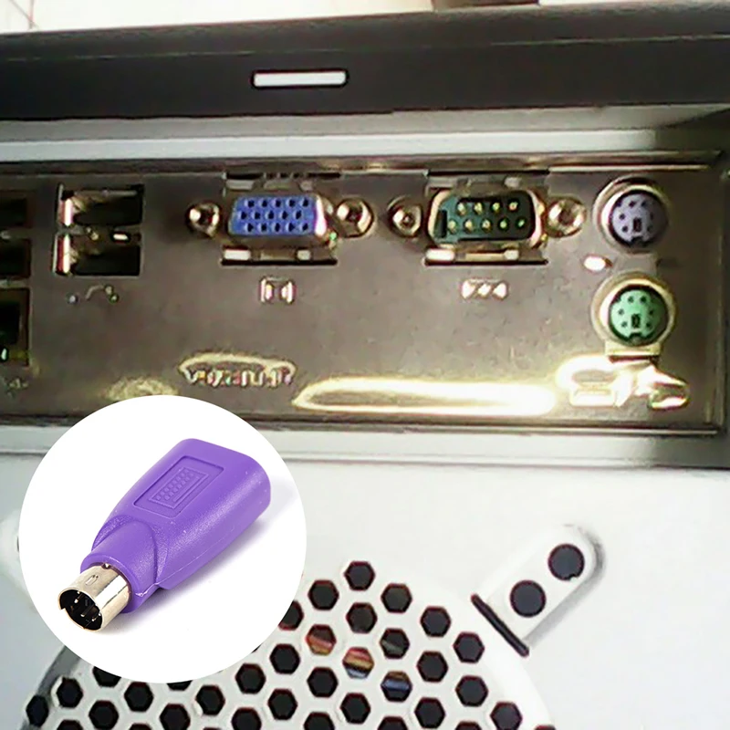 Високо качество, 1/2 бр., лилаво + зелен конвертор, клавиатура, мишка, PS2, PS/2, USB-адаптер, конвертор за USB клавиатура, аксесоари за мишки . ' - ' . 0