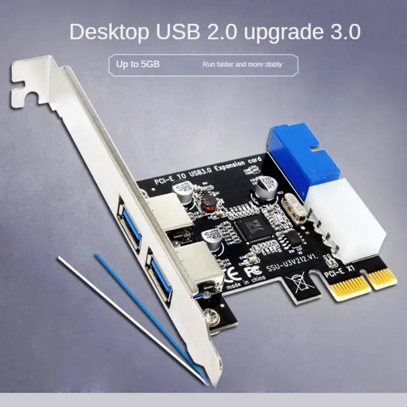 RYRA Настолна Двухинтерфейсная Карта за Разширяване на USB3.0 PCI-E ДО USB3.0 С Предно 20-Пинов Интерфейс USB3.0 Адаптер за прехвърляне на карти . ' - ' . 0