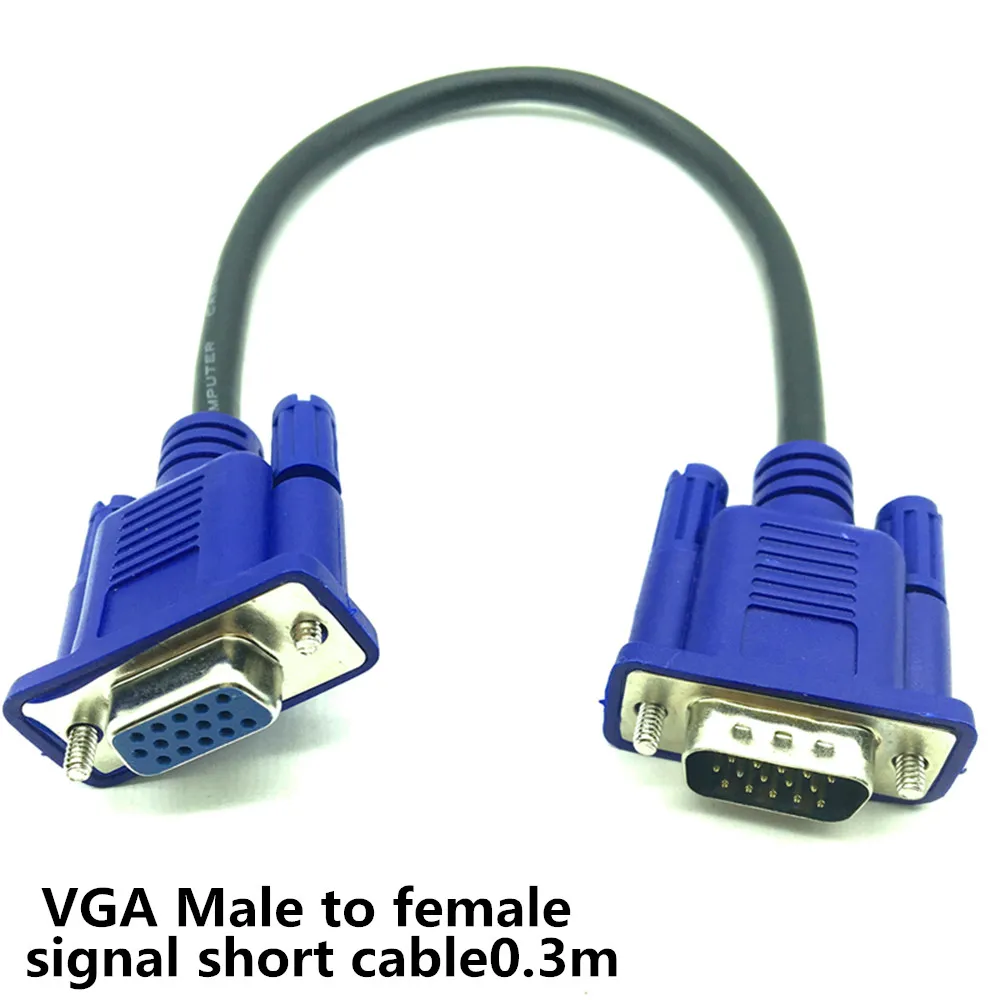 30 см 50 см кабел VGA за мъже и жени, оплетка екраниране, високо качество на HDTV, VGA, сигнал на дисплея на компютъра, телевизора, кратък удлинительный кабел M/F . ' - ' . 0