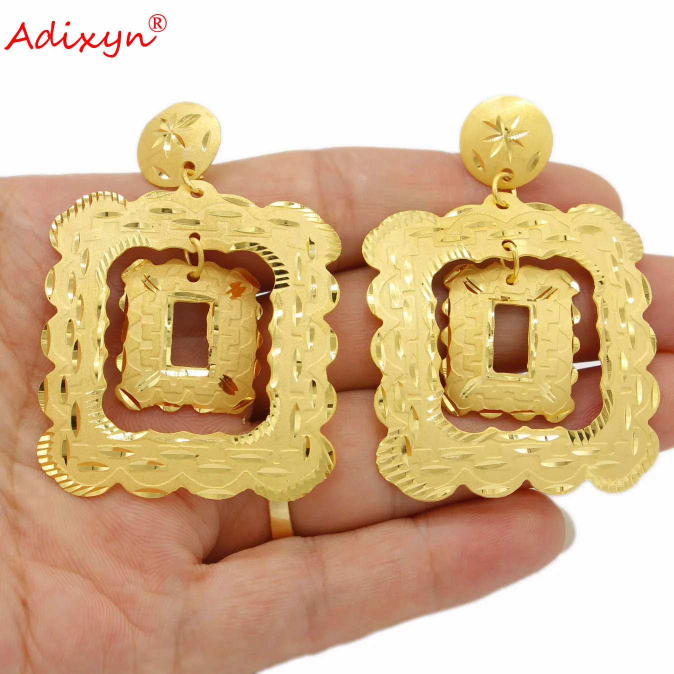 Adixyn Луксозни обеци от Индия, за жени, момичета, бижута от злато и мед, етнически африкански подаръци N082810 . ' - ' . 0