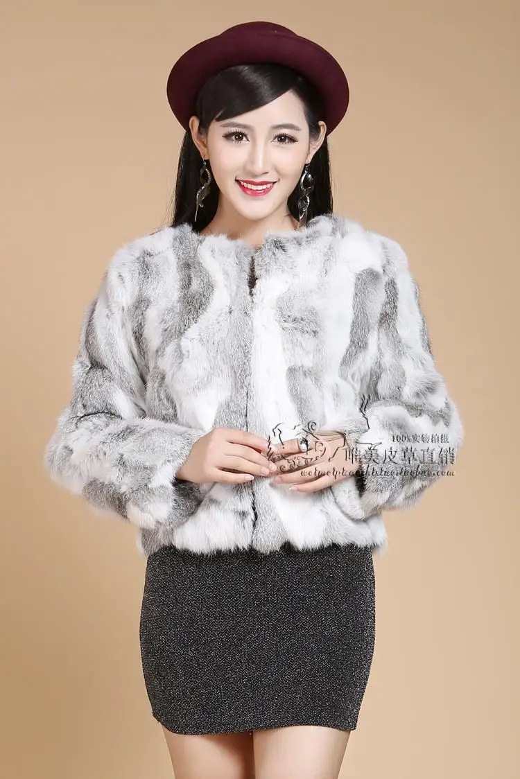 Нова натурална палто от естествена кожа заек, зимни дебела кожа яке, палто дамско палто от заек кожа, голям размер, безплатна доставка Z064 . ' - ' . 1