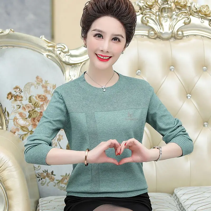 Fdfklak Корейската мода есен облекло на средна възраст, вязаный свободен пуловер, зимни дрехи, дамски пуловери, pull femme hiver 2022 . ' - ' . 1