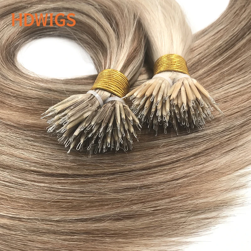 Пряко Нано Пръстен За Изграждане на Човешки Косъм 50шт HDWIGS Бразилски Човешка Коса Remy За Изграждане на Microlink Capsule Keratin Fusion Hair . ' - ' . 1