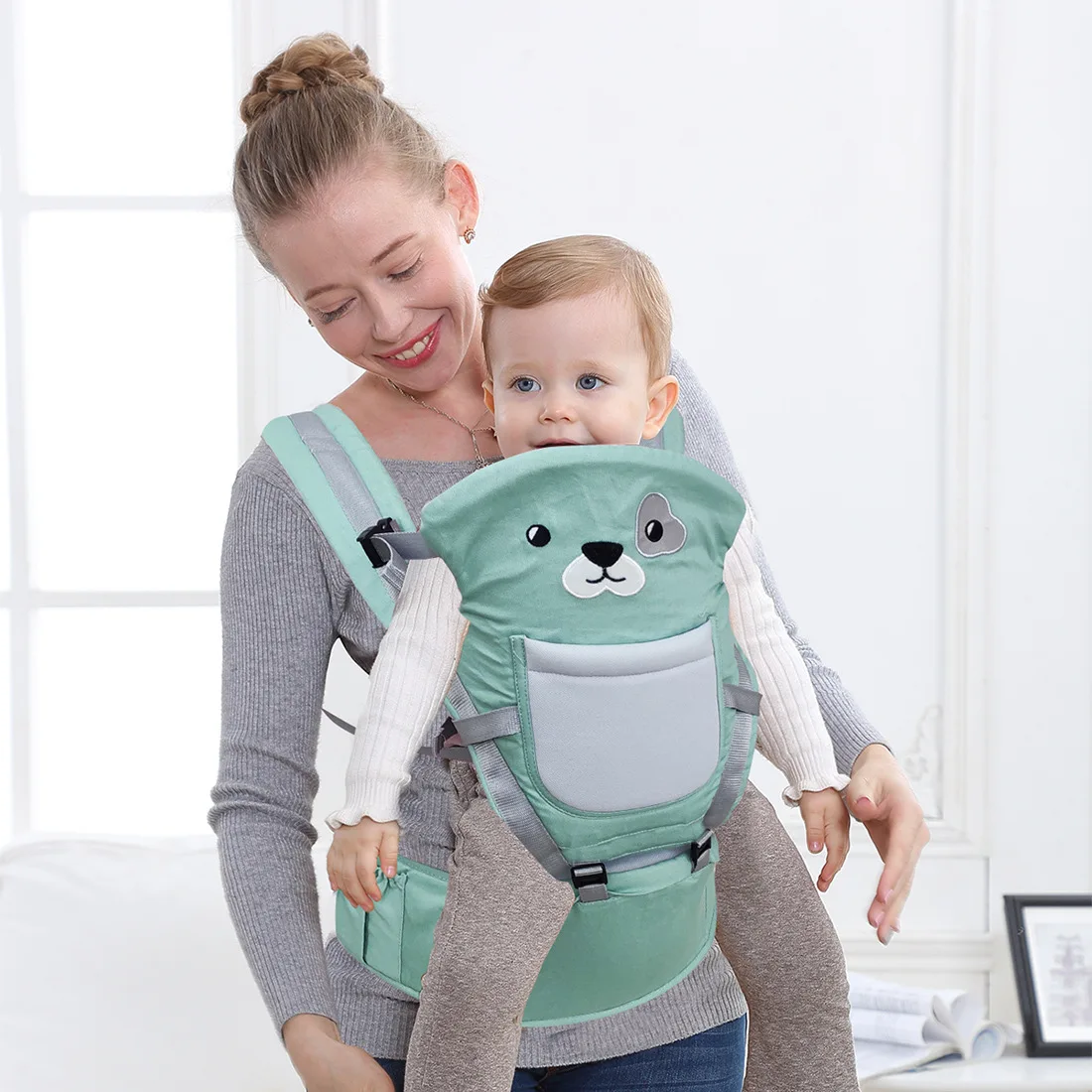 Детско столче за носене на кръста, прашка за новородено, преносим четырехсезонный универсално столче за хранене, раница-прашка за бедрата, бебешки аксесоари . ' - ' . 1