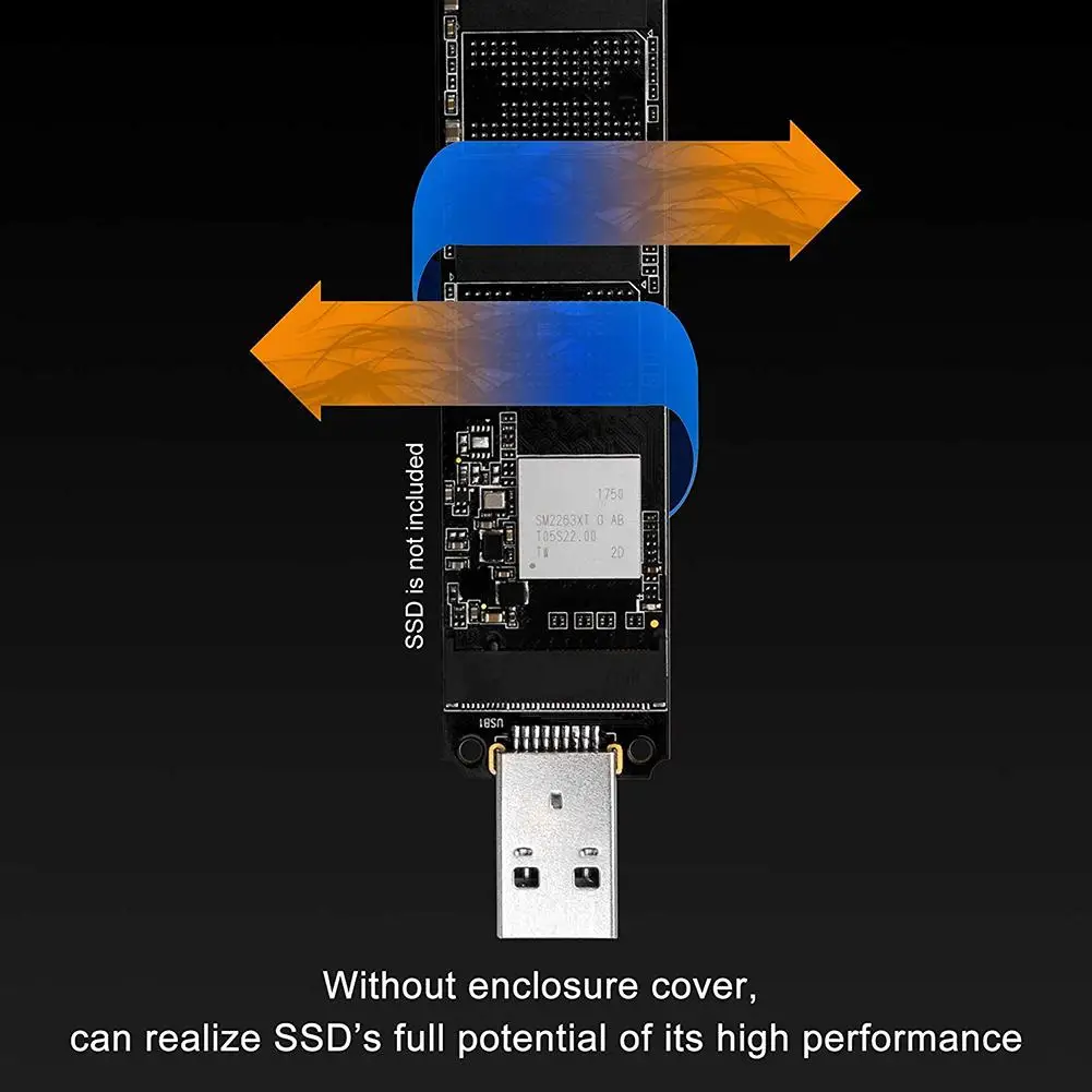 M. 2 SSD към USB 3.1 Адаптер NVME Преносима карта с гореща Замяна Висока производителност Вътрешен Конвертор PCI-E за 2242/2260/2280 . ' - ' . 1