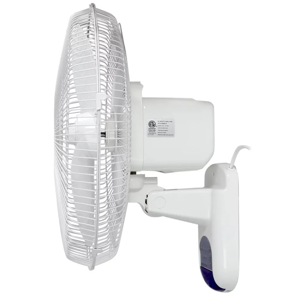 16-инчов пластмасов стенен вентилатор с дистанционно управление бял цвят, окачени електрически охлаждащи уреди за дома, безплатна доставка . ' - ' . 1