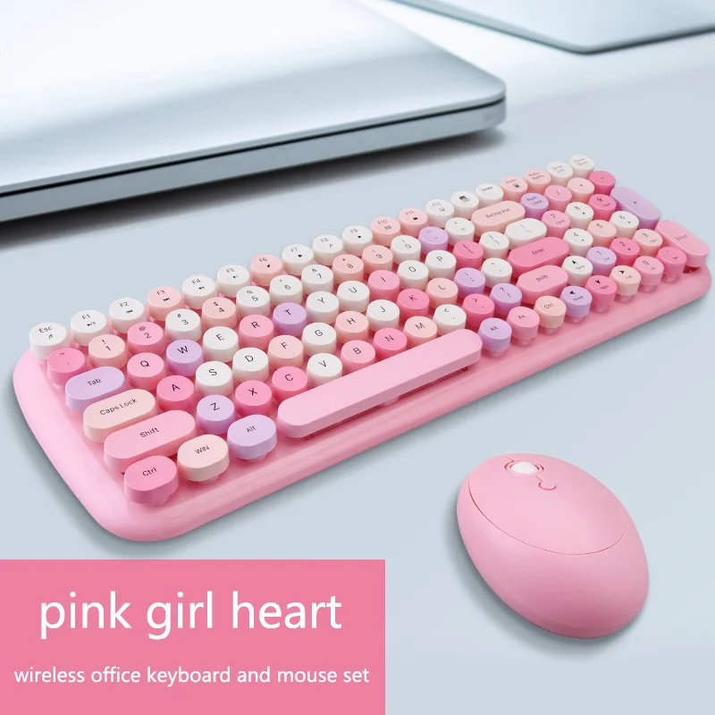 детска клавиатура и мишка комбинираната Безжични клавиатура и мишка Pink Girl Сърце . ' - ' . 1