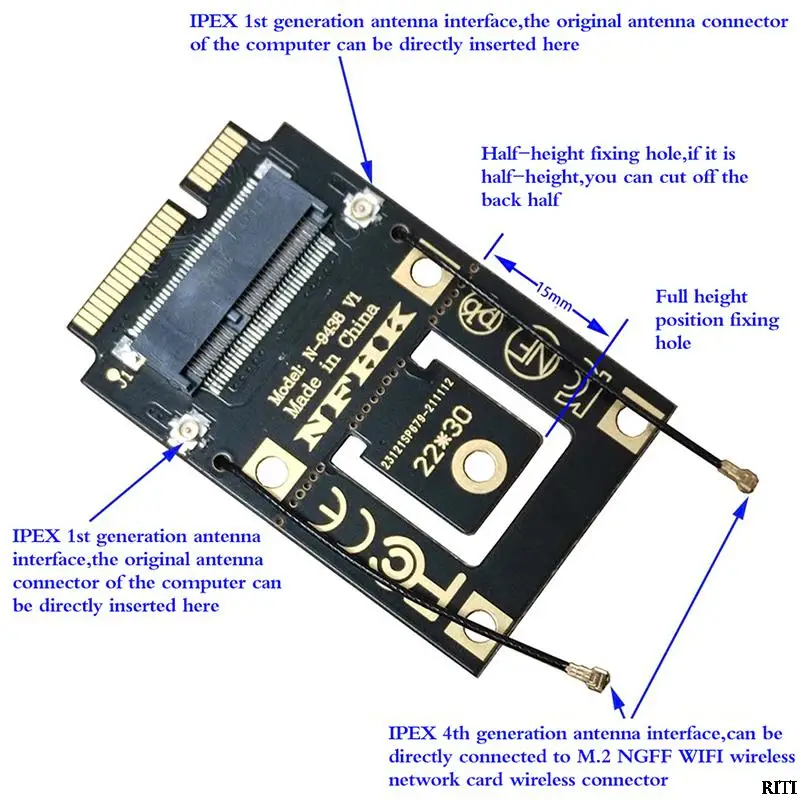 1 бр. Адаптер M. 2 NGFF за Mini PCI-E (PCIe + USB) За M. 2 Wifi, Bluetooth Wlan . ' - ' . 1