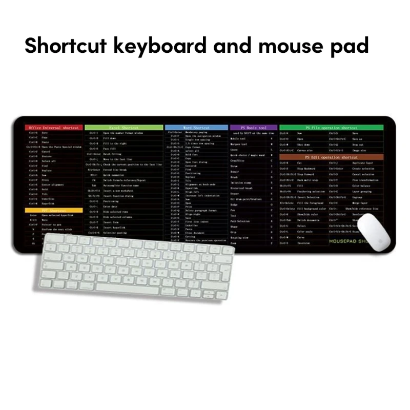 Подложка за мишка, нескользящий подложка за клавиатура, с бързи комбинации на клавиши, трайни прошитые край . ' - ' . 1