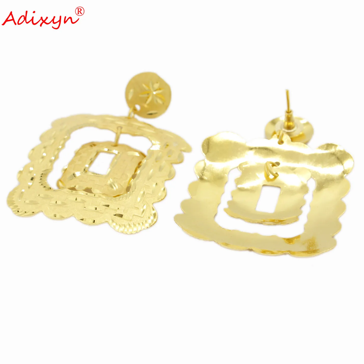 Adixyn Луксозни обеци от Индия, за жени, момичета, бижута от злато и мед, етнически африкански подаръци N082810 . ' - ' . 1