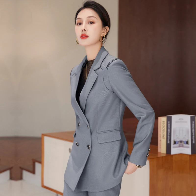 Официална елегантна жена професионална бизнес офис работно облекло, брючные костюми с штанами и сака, палта в стил OL, дамски блейзери, комплект . ' - ' . 2