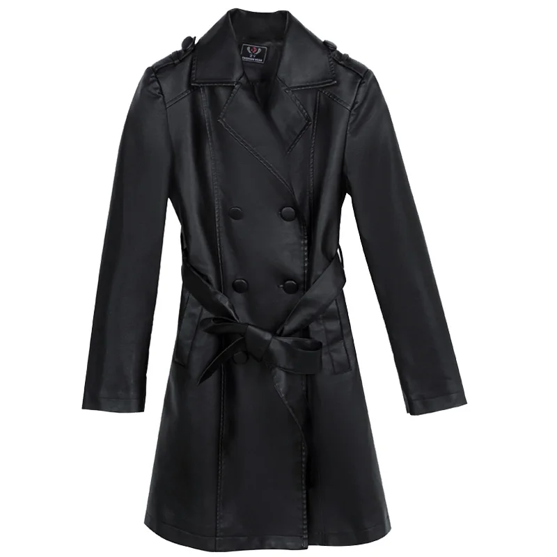 Специален размер 5XL дамски пролетно кожено яке, дамско яке със средна дължина, есен-зима, нова ветровка от изкуствена кожа tide slim-fit . ' - ' . 2