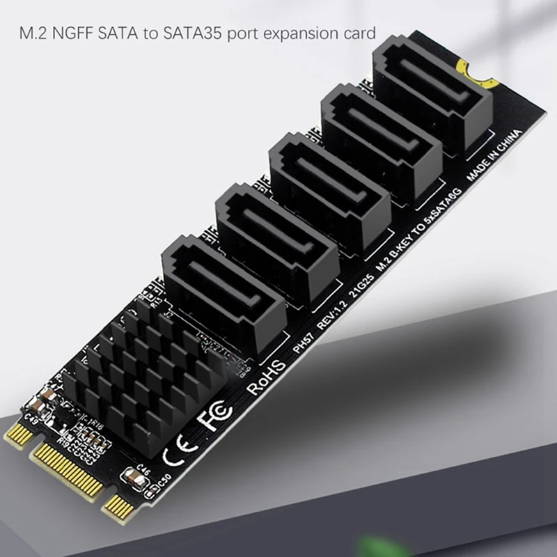 M. 2 NGFF B-Key Sata-SATA 5-Портов карта за разширяване на 6 Gbit/с Карта за разширяване на Чипсет JMB585 Поддържа SSD и HDD . ' - ' . 2
