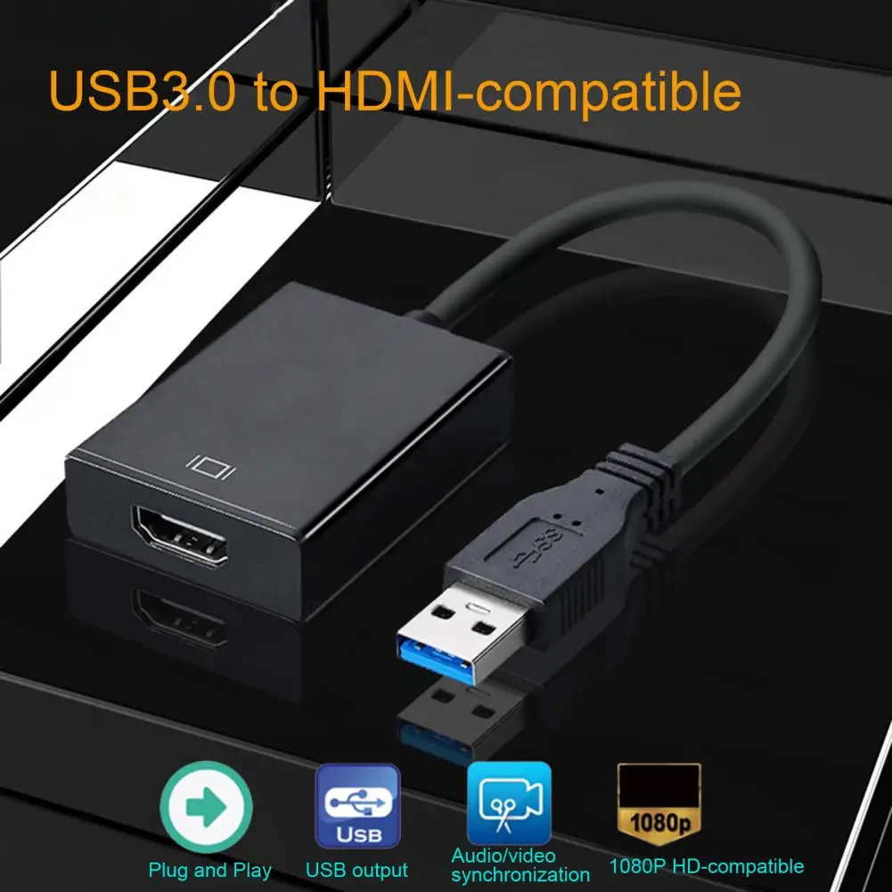 USB конвертор, конвертор видео със защита от окисляване, висока яснота на картината, видео адаптер, съвместим с USB 3.0 и HDMI, трансфер на данни . ' - ' . 2