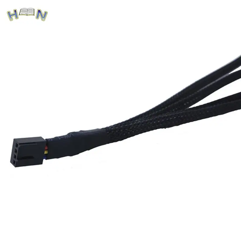 Висококачествен 4-пинов Pwm-кабел на вентилатора с разветвлением от 1 до 2/3/4 начини, черно удължител с дължина 27 см, с разклонения, на 4-пинов PWM-удължител . ' - ' . 2