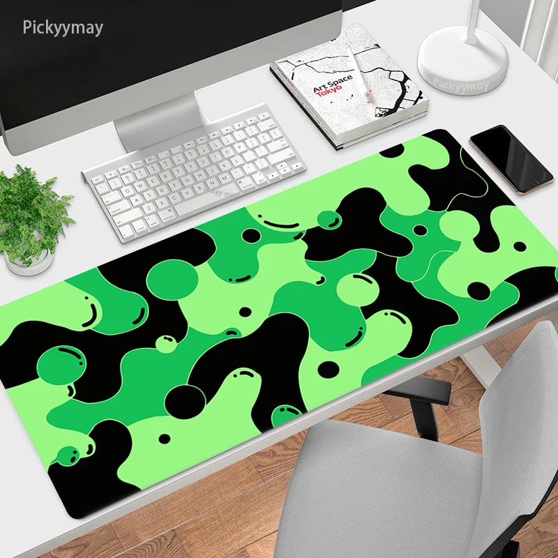 Зелен течен подложка за мишка геймърска подложка за мишка с голяма фиксирующимся ръба на Клавиатура за лаптоп 90x40 Тенис на подложка за мишка Настолен килим за офис . ' - ' . 2
