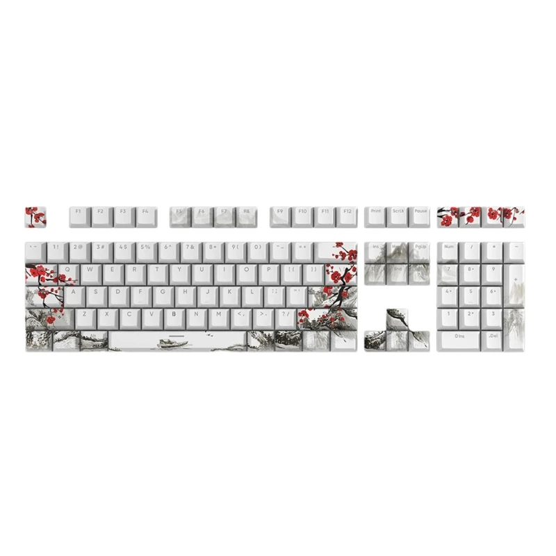 Капачки за ключове Plum Blossom, механична клавиатура, 108 клавиши, руски, Корейски, японски N58E . ' - ' . 2