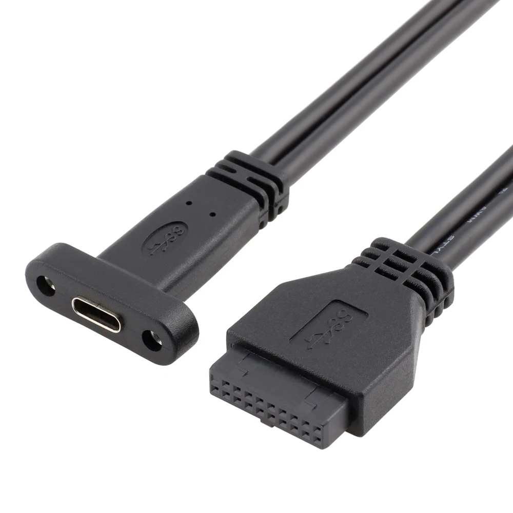 19-пинов USB конектор за свързване на USB кабел за данни 3.1 Type-C, 20-пинов конектор USB3.0 за свързване на адаптер USB-C, удължен профила скоба PCI-e . ' - ' . 2
