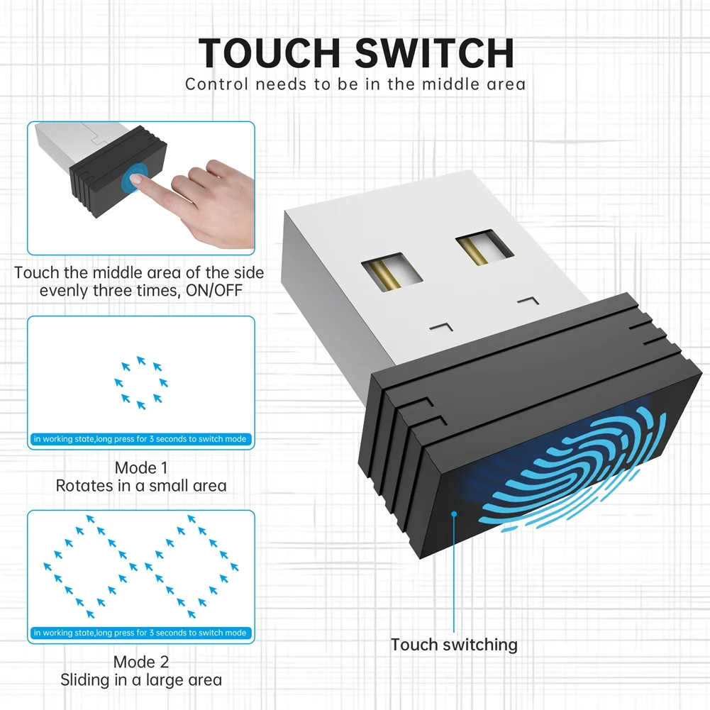 USB-устройство за движение на мишката, автоматично устройство за движение на компютърна мишка, имитирующее движение на мишката с докосване на ключа за включване / изключване, черен . ' - ' . 2