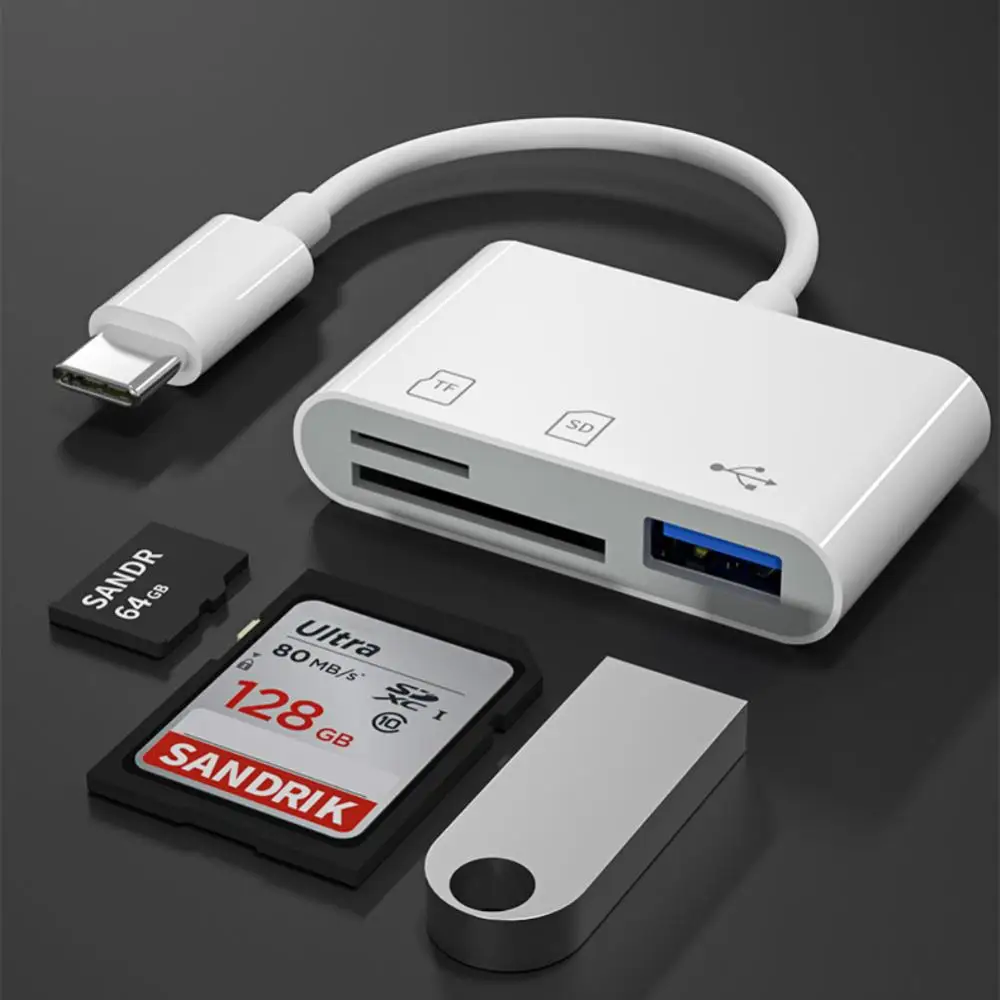 1 ~ 5ШТ Elough Type C Адаптер TF CF SD Четец на Карти Памет, USB C Адаптер за Macbook Huawei Samsung OTG Сценарист Compact . ' - ' . 2