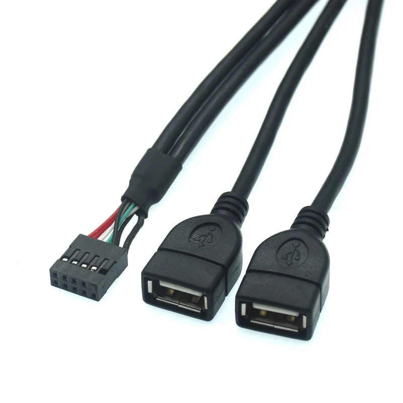 Дънната платка на КОМПЮТЪРА USB2.0 9Pin Жена за две USB-конектор и два USB конектори Ивица на Данни КЪС Кабел 24AWG Тел 0,5 м . ' - ' . 2