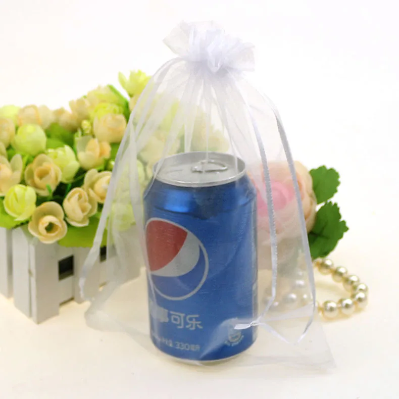 Бяла Подарък за Бижута От Органза Bgas Тюл Полза на Торби Бонбони Чанти, Вечерни Промоционални Индивидуален Лого 17x23 см, 500 бр/лот на Едро . ' - ' . 2