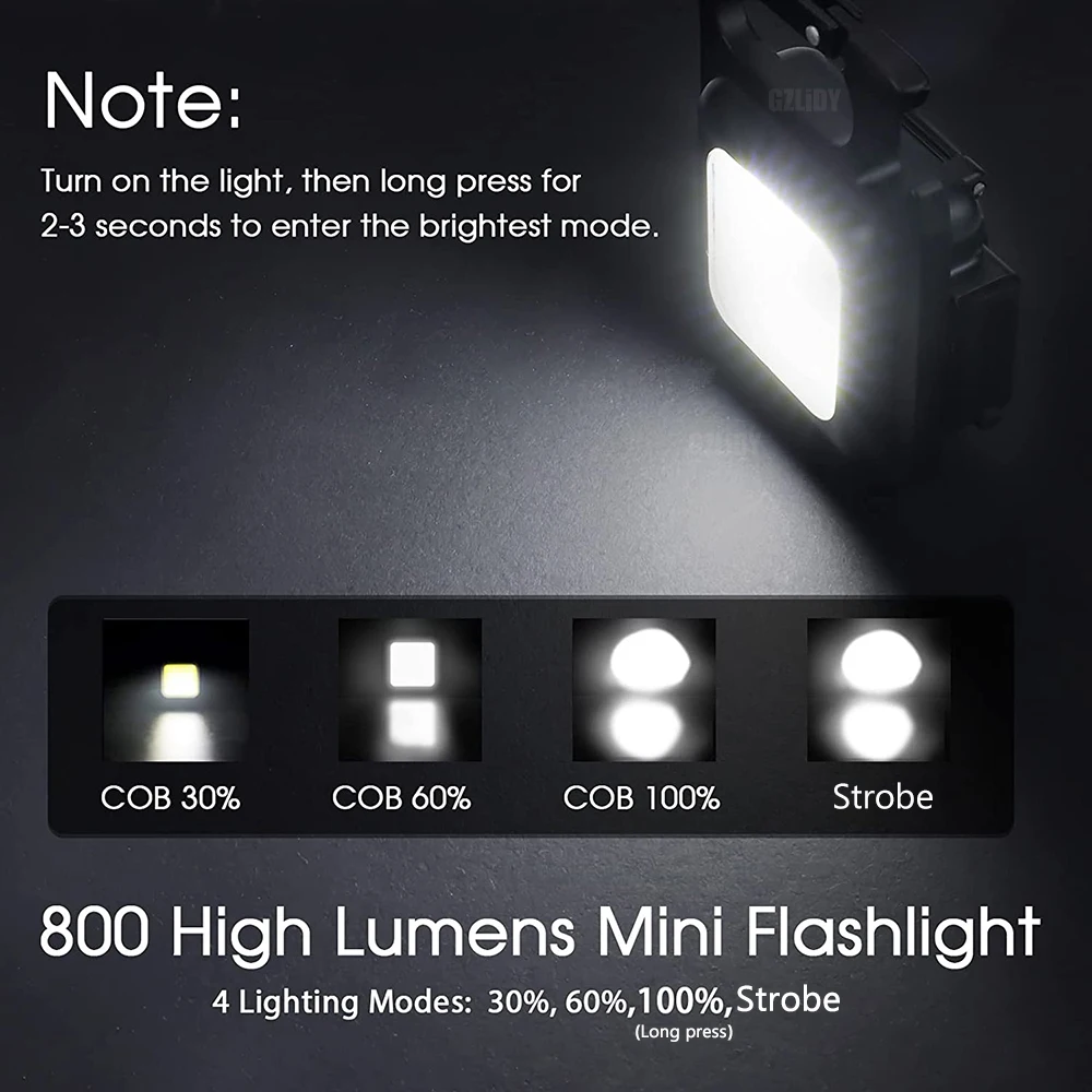 Мини led фенерче, джобни ключодържатели, по-леки работни светлини, USB акумулаторна лампа за къмпинг, риболов, факел с магнитна кука, тирбушон . ' - ' . 2