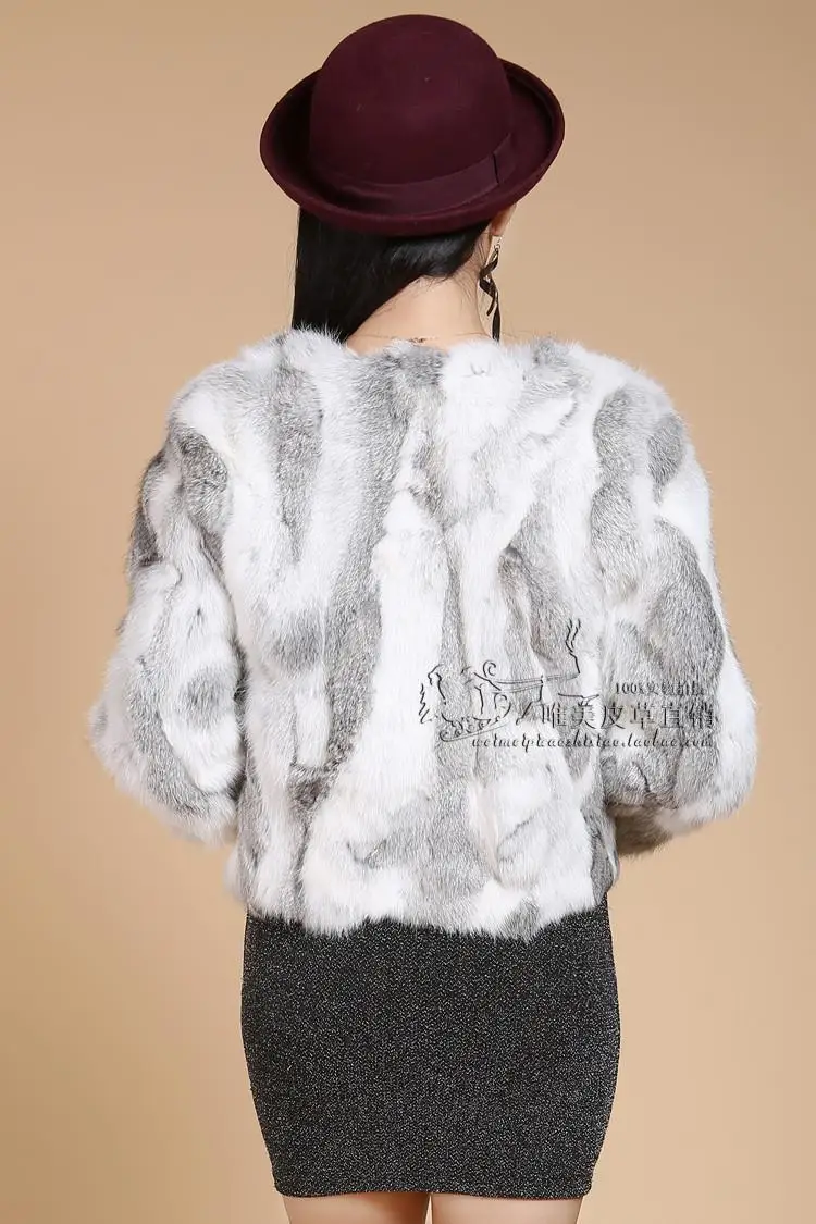 Нова натурална палто от естествена кожа заек, зимни дебела кожа яке, палто дамско палто от заек кожа, голям размер, безплатна доставка Z064 . ' - ' . 3