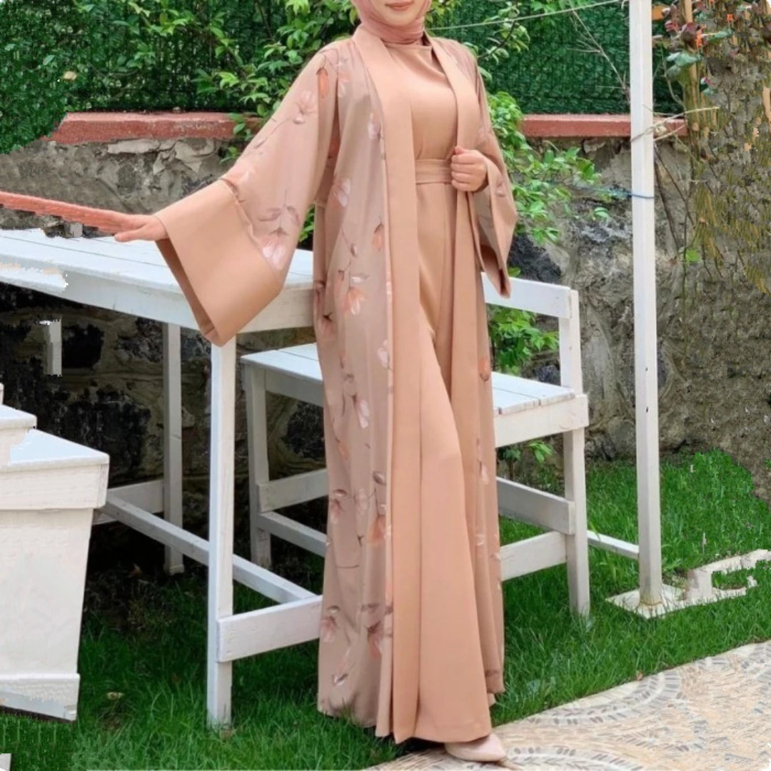 Рокля-кимоно за празник Рамадан, подходящ костюм, бельо мюсюлмански комплекти, облекло-хиджаб, официални абайи за жени, Дубай, арабски кафтан, исляма . ' - ' . 3