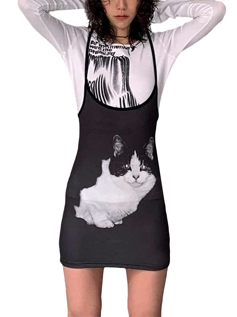 Секси мини рокля на спагети презрамки, с флорални принтом и отворен гръб за летните партита и плажни дрехи . ' - ' . 3