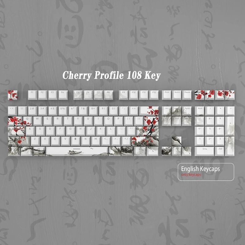 Капачки за ключове Plum Blossom, механична клавиатура, 108 клавиши, руски, Корейски, японски N58E . ' - ' . 3