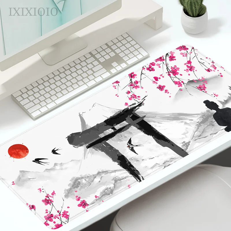 Подложка за мишка в японски стил Sakura Cherry Blossom Gamer XL, компютърен потребителски HD-подложка за мишка, XXL, подложка за клавиатура, нескользящий килим, подложка за мишка за КОМПЮТЪР . ' - ' . 3