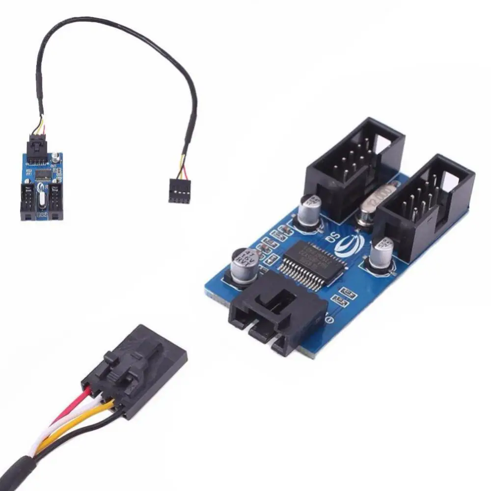 1-10 бр. 9-пинов USB конектор от 1 до 2 бр Пластмаса + метален материал Удължаване-сплитер кабел 9P гнездо-адаптер . ' - ' . 3
