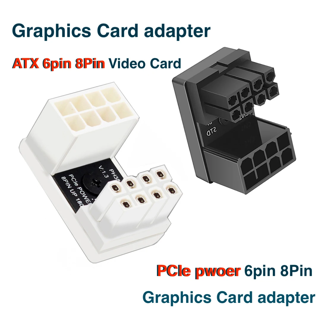Адаптер графичен процесор ATX с Капачката на Винт PCI-E 6Pin 8Pin със Завъртане на 180 ° Конектор за свързване на Графичен усилвател на Волана за Десктоп видео карти . ' - ' . 3