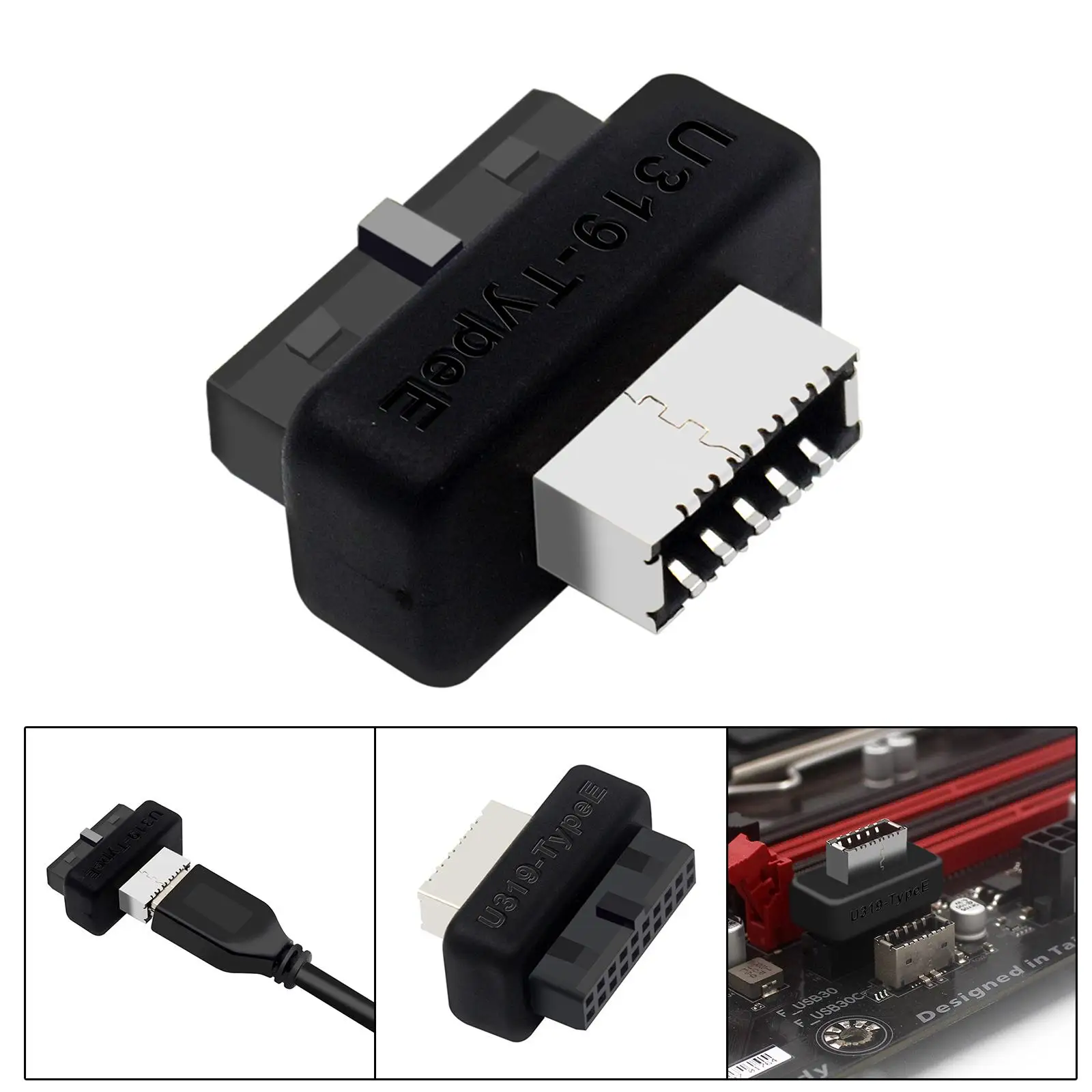 Адаптер за предния панел USB Лесна инсталация Професионален Аксесоар За смяна на дънната платка USB3 19P20P на адаптер Type E . ' - ' . 3